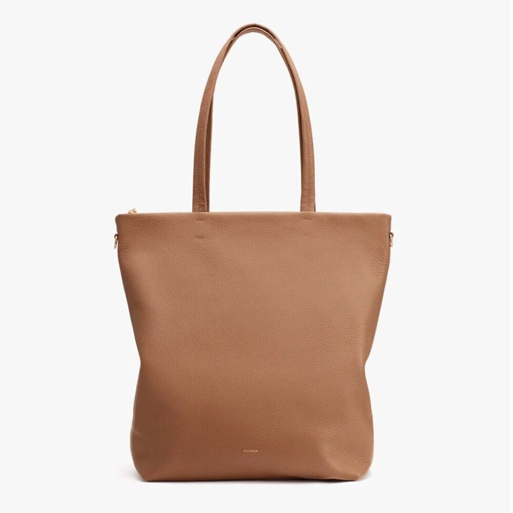NWOT Cuyana Tall Easy Zipper Tote Caramel